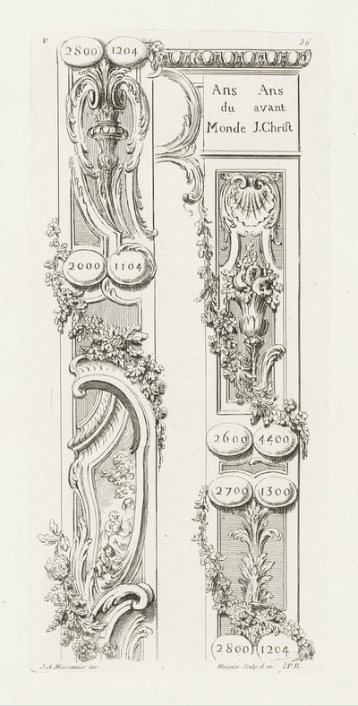 Entwurf von Fragmenten der Bordüre von Juste Aurèle Meissonnier